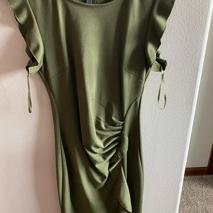 Green work dress
